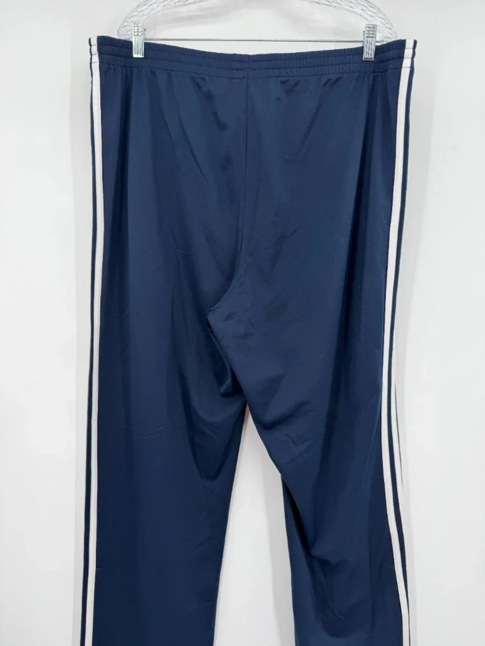 Adidas Originals Men's XL Navy 3 Stripe Track Pants Trefoil Logo Zip Pockets